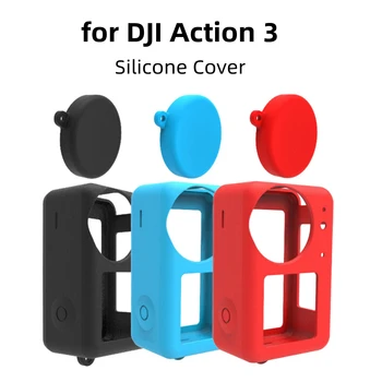 Za DJI Ukrep 4 Silikonski Pokrov Zaščitni Primeru Objektiv za DJI Osmo Action3 Multicolor Varstvo Rokav Športne Kamere Pribor