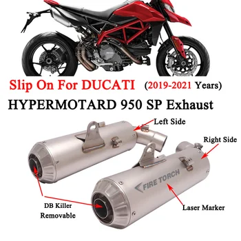 Za Ducati Hypermotard 950 950SP 2019 2020 2021 Levo in Desno motornega kolesa, Izpušni Glušnik Cevi Sredini Povezavo Povezavo iz Nerjavečega Jekla