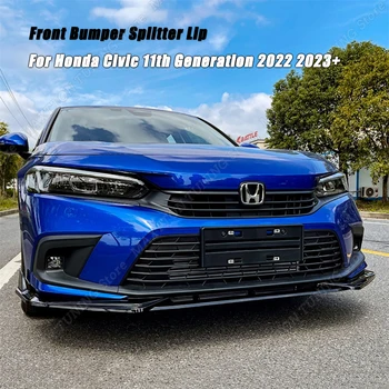 Za Honda Civic 11. Generacije Avto Sprednji Odbijač za Ustnice Splitter Spojler Body Kit Difuzor Sijaj Črno Trim Pribor 2022 2023+