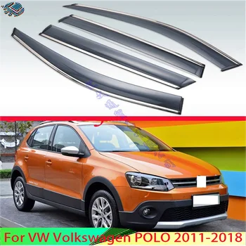 Za VW Volkswagen POLO 2011-2018 Avto Dodatki Plastike Zunanja Vizir Vent Odtenki Okno, Sonce, Dež Stražar Deflektor 4pcs