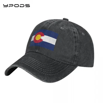 Zastavo Colorado Baseball Caps za Moške, Ženske Vintage Oprana Bombaž Oče Klobuki Tiskanja vrnitev žoge Skp Klobuk