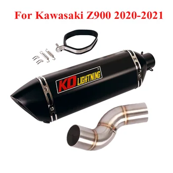 Zdrs na 51mm Izpušni Glušnik Nasvet Spremenjen Povezavo Povezavo Cevi Sredini Povezavo Cevi za Kawasaki Z900 2020 2021