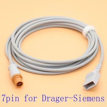 Združljiv Drager-Siemens SC 6000/7000/9000,Utah IBP senzor trunk kabel za enkratno uporabo, zračnega ventila,7pin IBP kabel.