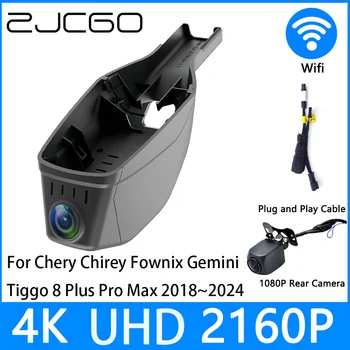 ZJCGO Dash Cam 4K UHD 2160P Avto Video Snemalnik DVR Nočno Vizijo za Chery Chirey Fownix Gemini Tiggo 8 Pro Plus Max 2018~2024