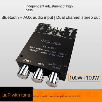 ZK-1002T Bluetooth Ojačevalnik Odbor Visoko-Bas Prilagoditev Dual-Channel BT5.0 Avdio Ojačevalnik Modul