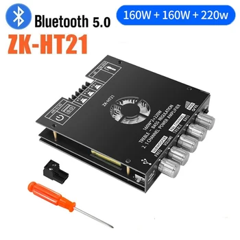 ZK-HT21 160W*2+220W Digitalni Ojačevalnik Odbor DC15-36V TDA7498E Stereo močnostni Ojačevalnik 2.1 Channel Bluetooth Subwoofer Amp