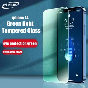 ZLNHIV Zelena Zaščita Oči film Za iphone 14 13 12 11 pro mini max X XS Max XR SE 7 8 6s plus Kaljeno Steklo screen protector