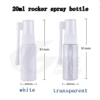 Zmogljivost 20ml 50pcs/veliko tovarno debelo Rocker spray steklenico, univerzalna plastična spray steklenico, spray medicinske 360