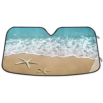Zvezda Plaže Vetrobransko steklo Avtomobila Sonce Odtenki Blokira UV Žarki sončnega Zaščitnik Zložljive Sonce Reflektor, da Vaše Vozilo Kul