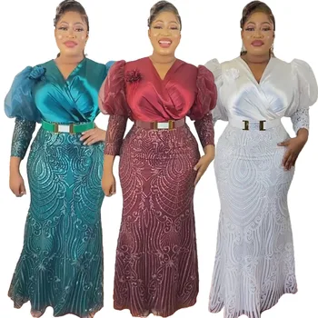 Čipke Afriške Obleke Za 2023 Elegantne Ženske Dubaj Turčija Abaya Maxi Haljo Svate Večer Maxi Halje Ankara Dashiki Obleke