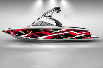 Črtasto Nepravilna Oblika Čolna nalepke, moda po meri rib čoln nalepke vinyl nepremočljiva čoln zaviti Grafični čoln zaviti decal