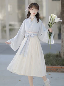 Ženske Poletje Fairy Oblačenja Retro Kitajski Hanfu Starodavnih Tradicionalnih Obrabe Cosplay Kostum, ki Opravljajo Obleko