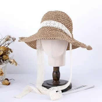 Ženske poletni klobuk plaži Ženske klobuk, ki je frenulum Plaži, izlet uv zaščito sončne klobuk dežnik klobuk, slamnik sončnega Klobuk dekle