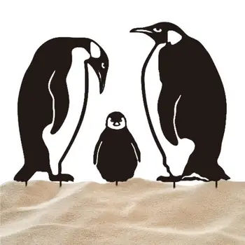 Živali Silhueto Vrt Vložek Pingvin Darila Dvorišče Umetnosti Okrasni Vrt Deležev Black Pingvin Oblikovan Dvorišče Umetnosti Travnik Prostem Doma