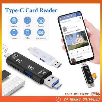【Hitro Ladjo】5 V 1 USB C 3.0 Bralnik Kartic Tip C Micro USB OTG Adapter SD TF Pomnilniških Kartic Adapter