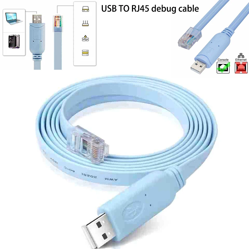 1/1.51.8/3M USB Na USB, RJ45 Konzole Kabel Debug Linija Za Cisco H3C HP Arba 9306 Huawei Usmerjevalnik Prevračanjem Konzole