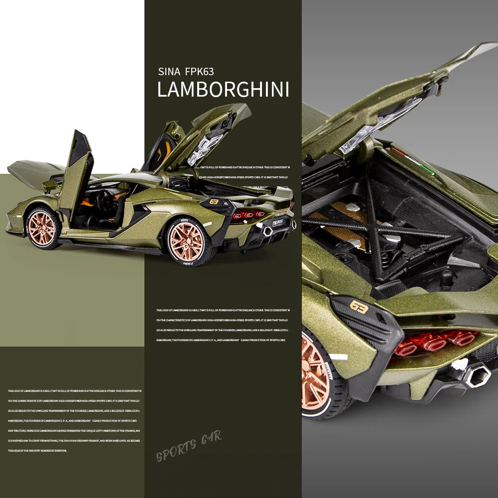 1:24 Simulacije Lamborghinis Strele Sian Zlitine Modela Avtomobila Potegnite Nazaj, Šport Modela Avtomobila Okraski Fant Darilo Za Rojstni Dan Zbiranja Igrač