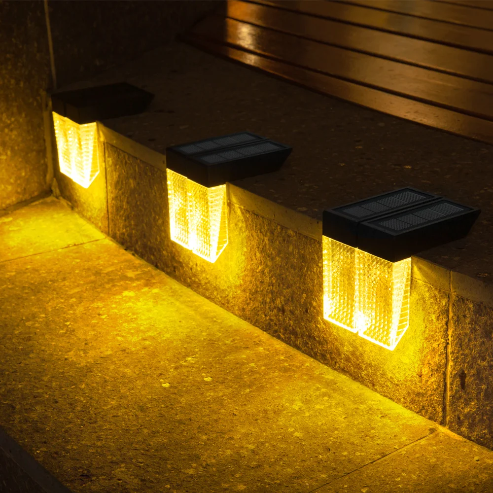 1/2Pcs LED Sončne Stopnice Lučka Nepremočljiva Prostem Vrt Pot Dvorišče Teras Stopnicah Korake Ograjo Svetilke z RGB Sončne Svetlobe Noč