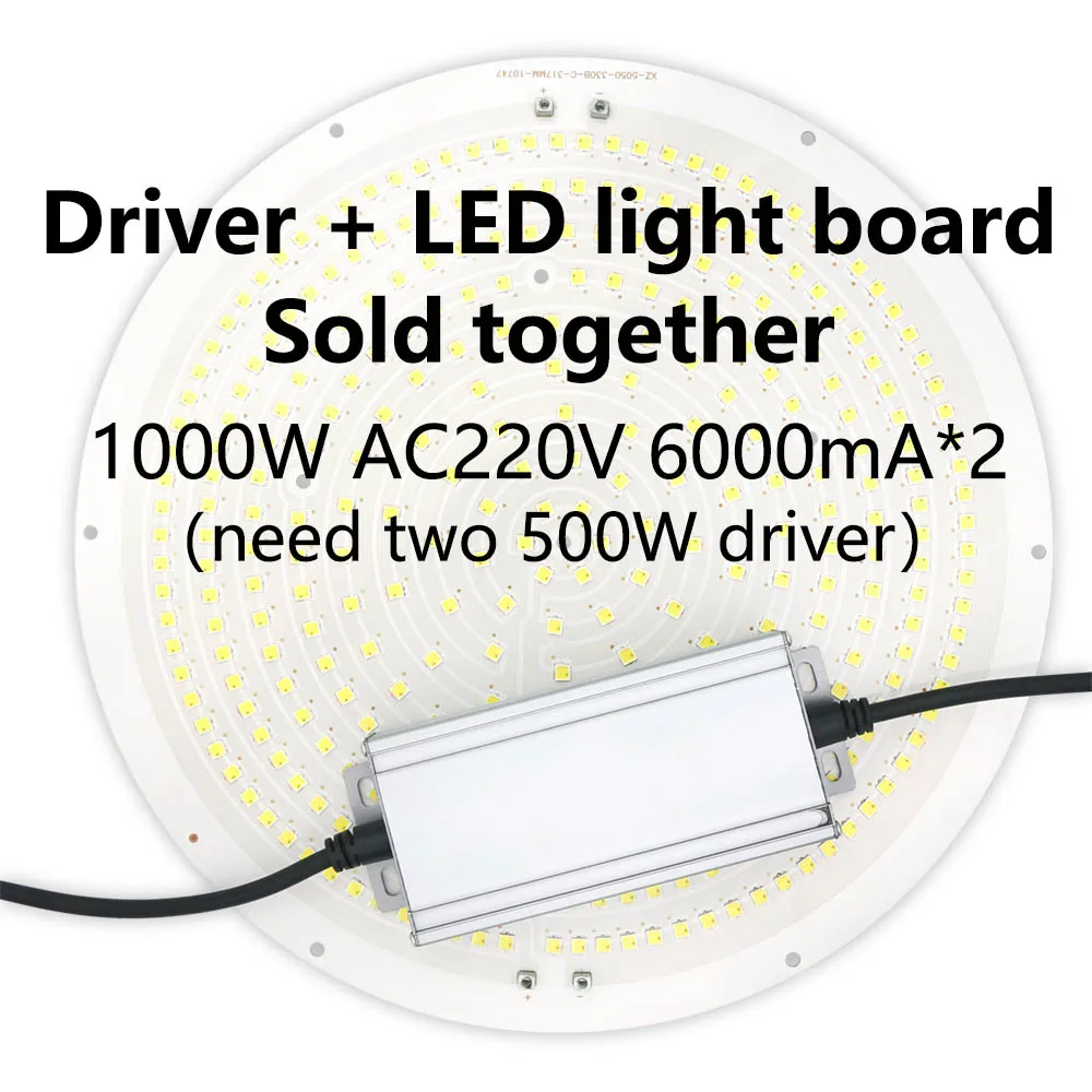 1000W Krog Svetlobe LED Panel High Power Visoka kakovost Poplav Svetlobe Svetilke Vrt Kvadratnih Pozornosti AC220V 6000mA Za Zunanjo Razsvetljavo
