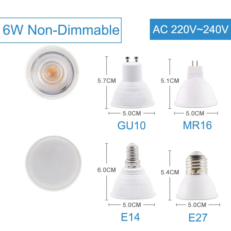 10pcs Led Svetilka MR16 GU10 E27 E14 LED Zatemniti Pozornosti 6W 3W 8W 220V AC12V Spot LED Žarnice Lampada Bombillas hladno toplo bela