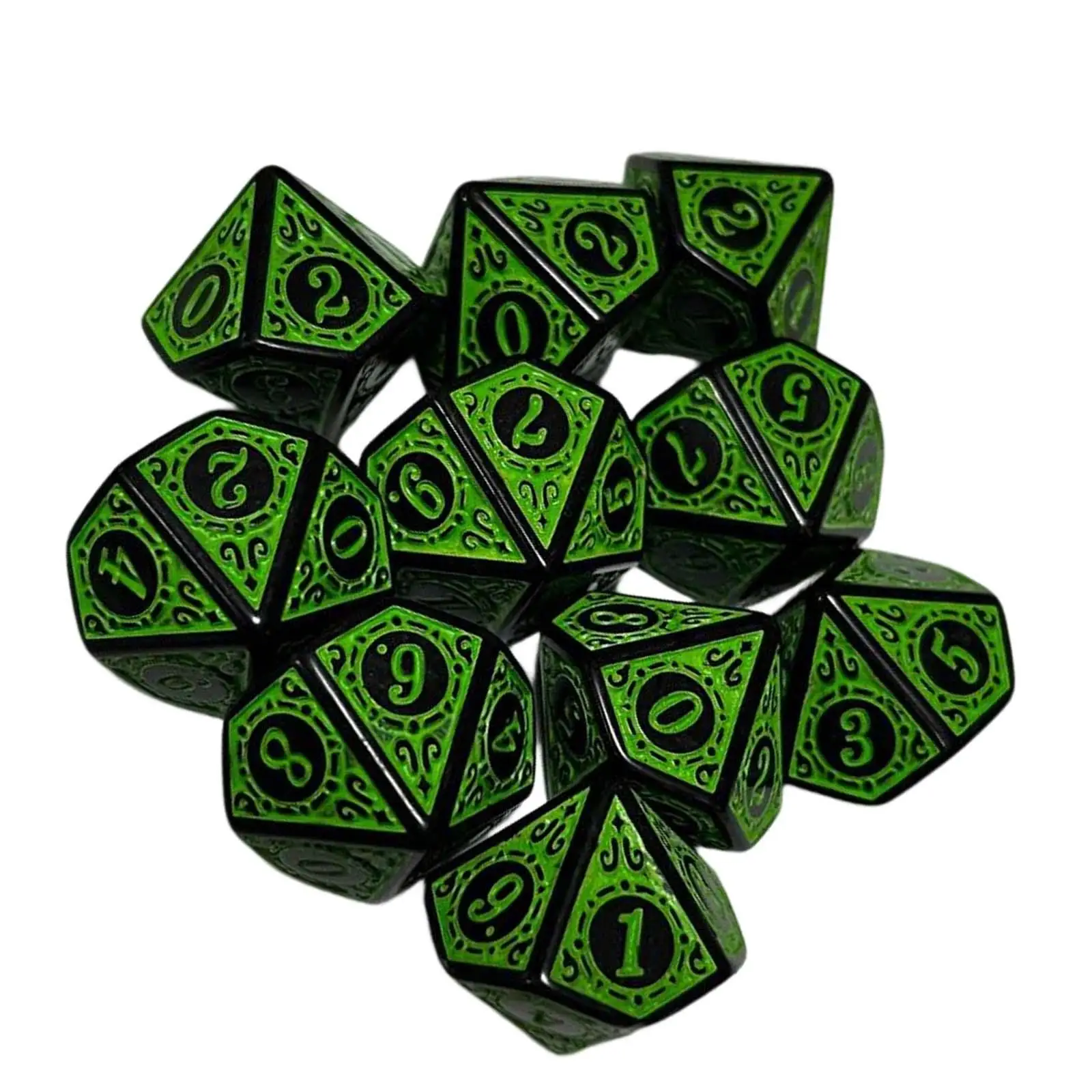 10x Polyhedral Dices Nastavite Akril D10 Dices za Kartice Igre, Igranje Vlog