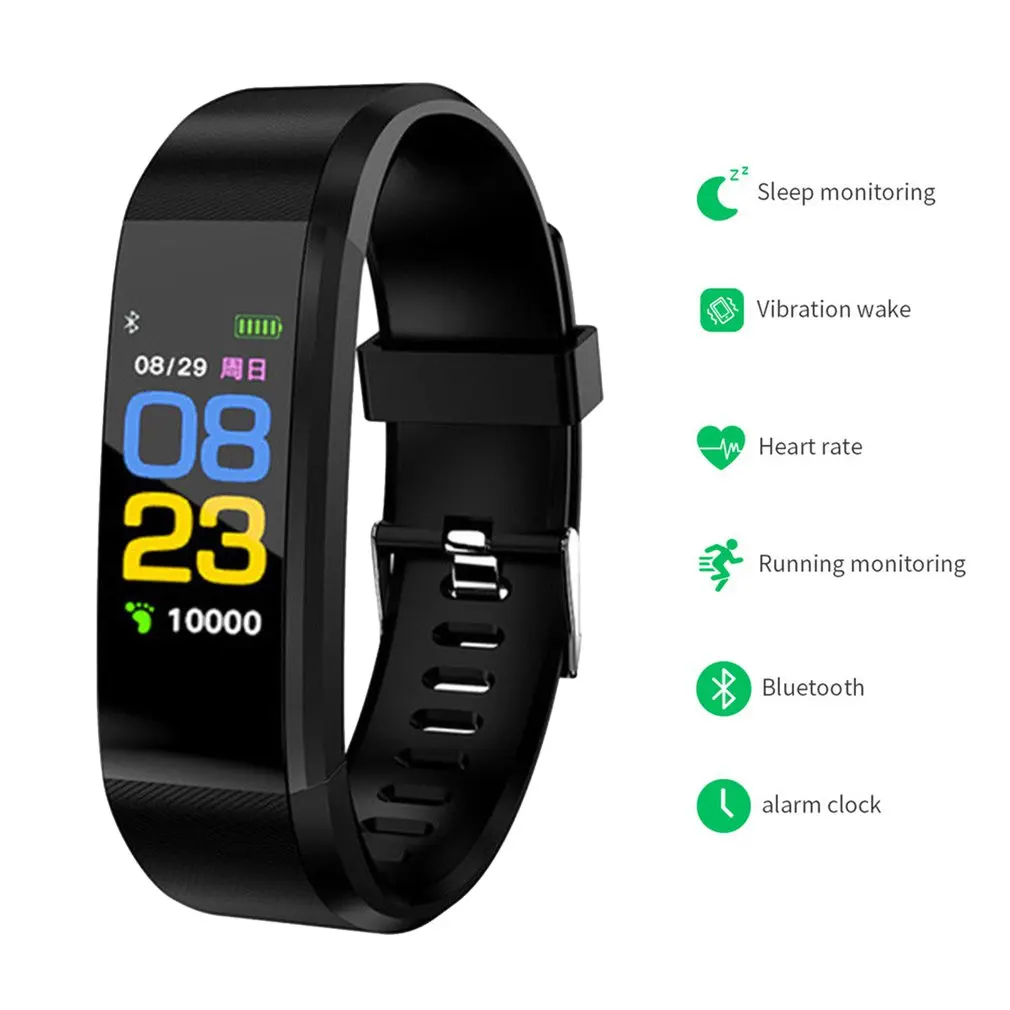 115 Plus Šport Fitnes Tracker Watch Nepremočljiva Srčni utrip Activity Monitor pametno gledati pametna zapestnica za Xiaomi Huawei PK 119