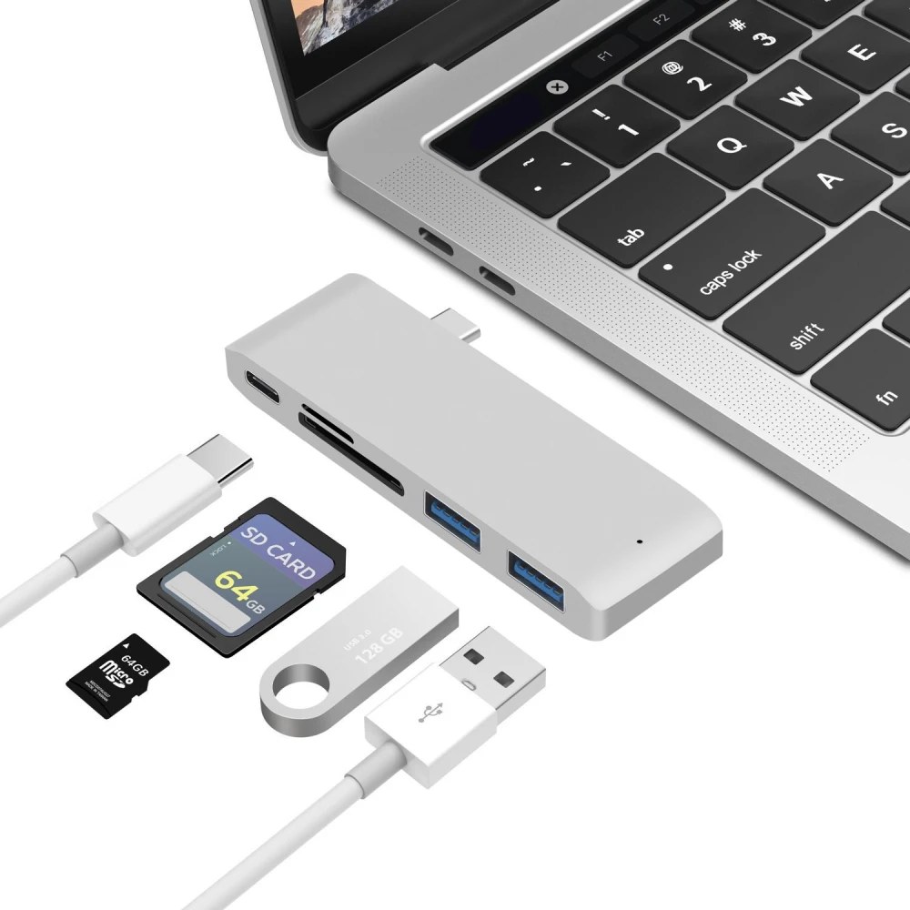 1~5PCS 3.1 Tip-C Hub, da Tok 4K Strele 3 USB C Središče S Pestom 3.0 TF SD Režo za Bralnik medijskih kartic PD Za MacBook Air 2020 M1
