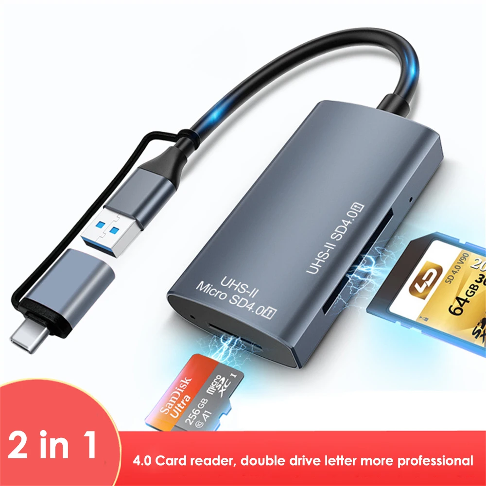 2 V 1 Bralnik Kartic USB3.0&Type-C, Da SD TF Strele 3 Za Prenosni RAČUNALNIK Pribor Smart Novo Pomnilniško Cardreader SD Adapter