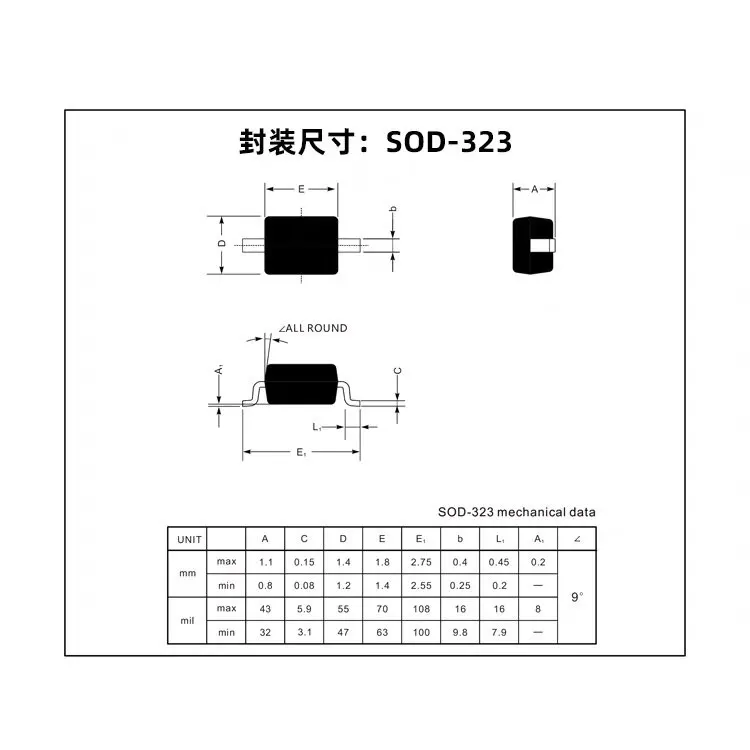 200pcs Kodo 65 SOD-323 0805 SMD Regulator Napetosti Dioda Zener Cev 17.56 V~18.35 V 200mW S18B
