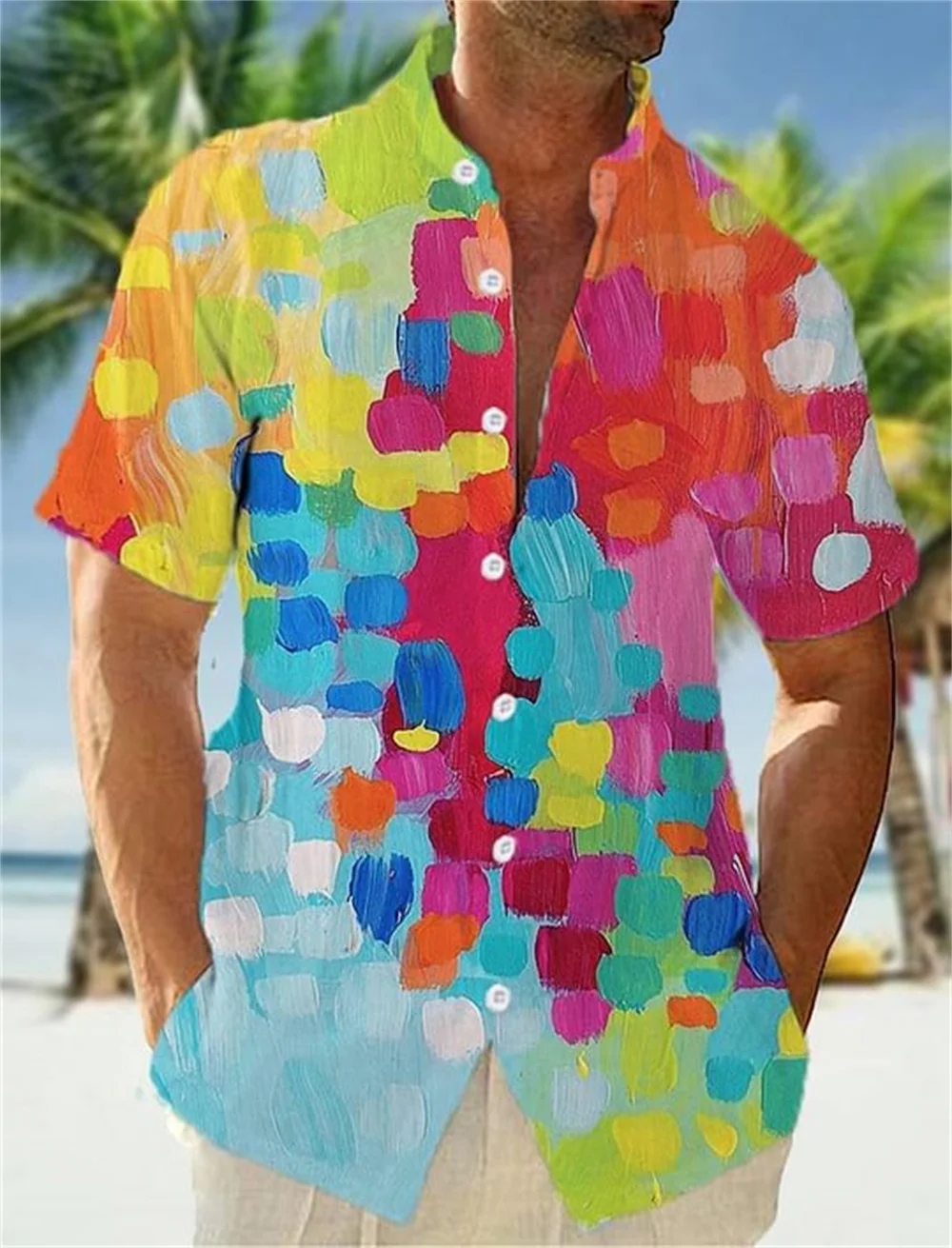 2023 Poletje Nove Moške 3D Ustvarjalne Grafiti Print Majica za Moške Počitnice na Havajih Kratek Rokav Plaži Majica Oblikovalec Street Vrh