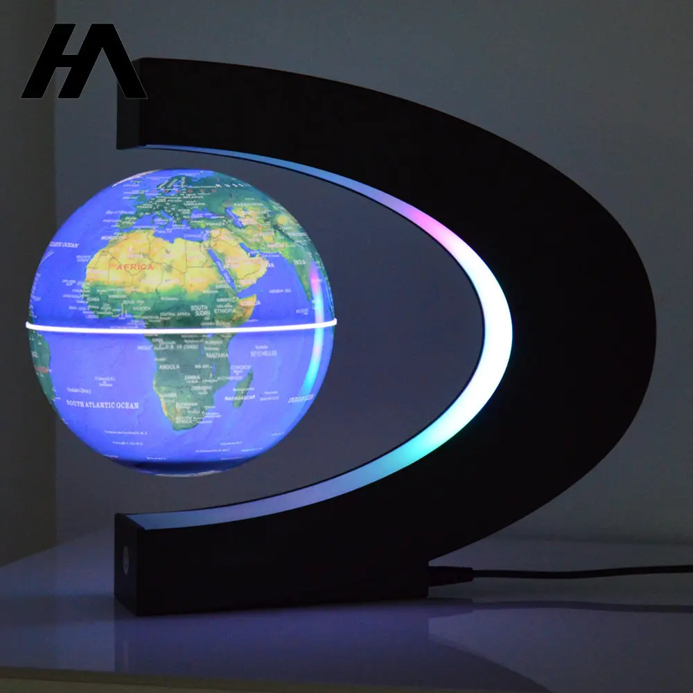 2023 Vroče Prodaje C-oblikovan 3D Zemlji LED Noč Plavajoče Magnet Svetu z Rotacijo deluje kot Urad za Okras Božično Darilo