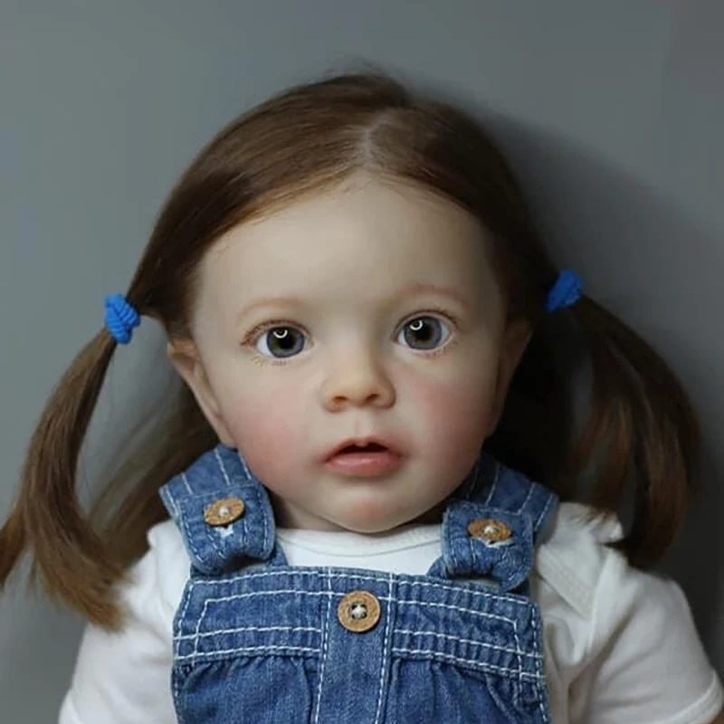 24 palca že končal Veren ročno prerojeni lutka Moda Dekle Missy mehko krpo telo Pravi Dotik 3D Kože Korenine las