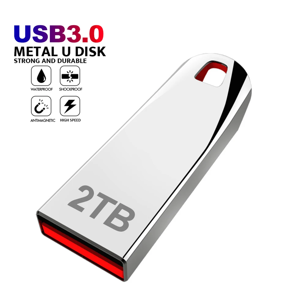 2TB Kovinski USB 3.0 Pero Disk 2TB USB Flash Diski 1TB Visoke Hitrosti Pendrive 512GB Prenosni SSD Memoria USB Flash Disk Typ-C Adapter