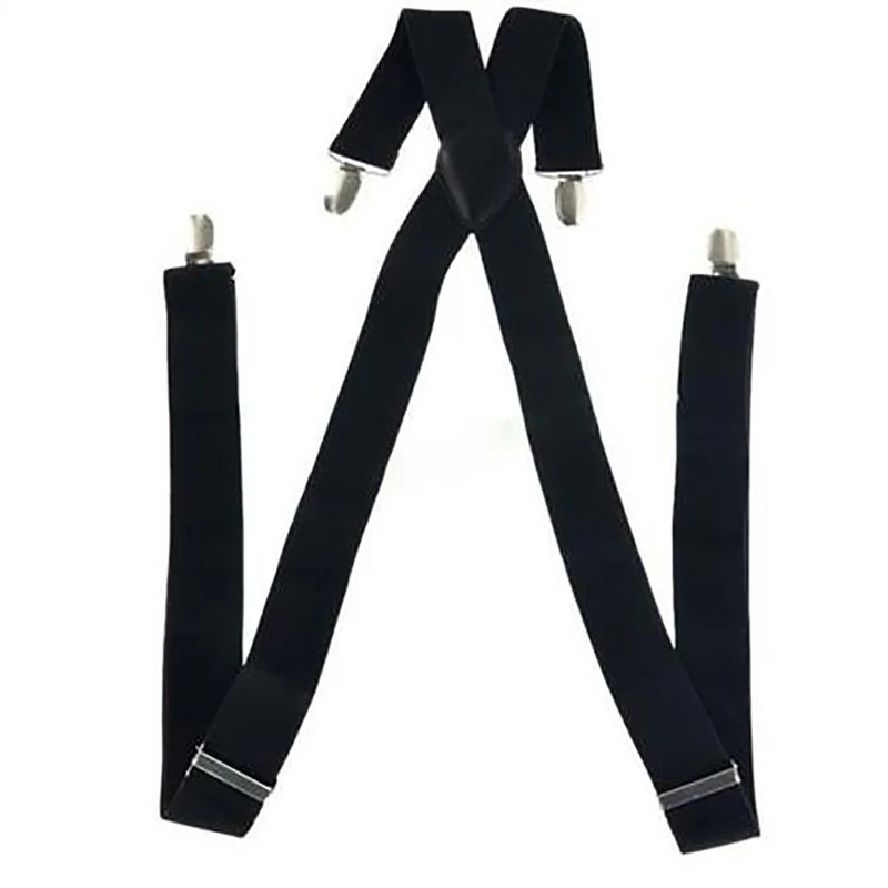35 mm Široko Moških Naramnice Visoko Elastična Nastavljiv 4 Močan Posnetke Suspender Težka X Nazaj Hlače Oklepaji