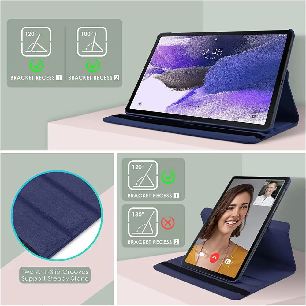 360 Vrtljivo Ohišje za Samsung Galaxy Tab S9 Ultra 14.6 S7 S8 S9 Plus 12.4 Tablet Kritje SM-X900 X916 X800 X810 T730 T970 Primeru