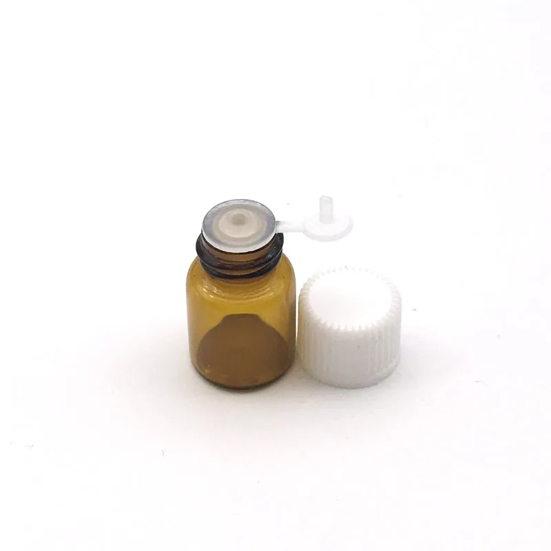 50pcs 2ml Amber Steklene Viale Mini Eterično Olje Kozarec z Odprtino Reduktorjem in Skp Majhne Parfum Vzorcev Steklenice