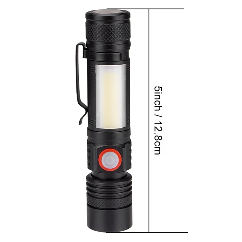 5X LED Svetilka Vodotesno Svetilko Magnetni Baklo Zoom T6+Svetilka COB S Sponko Roko Svetlobe 18650 Baterijo