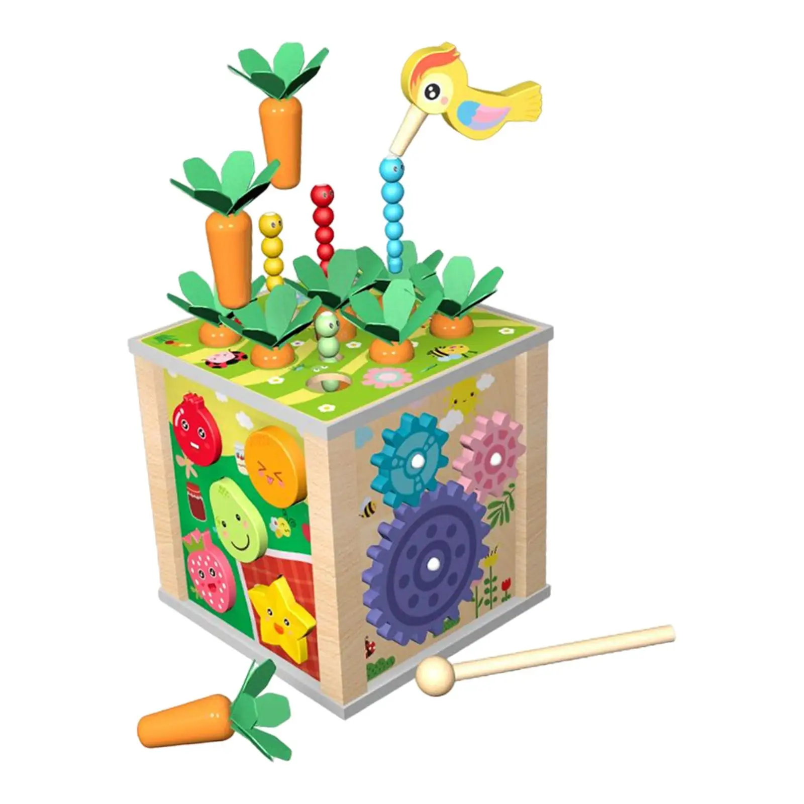 6 v 1 Lesene Montessori Igrače Senzorično Igrače Srčkan Odporne na Obrabo Izobraževalne Igrače Zaklad Otroške Igrače za Rojstni dan Darila Baby