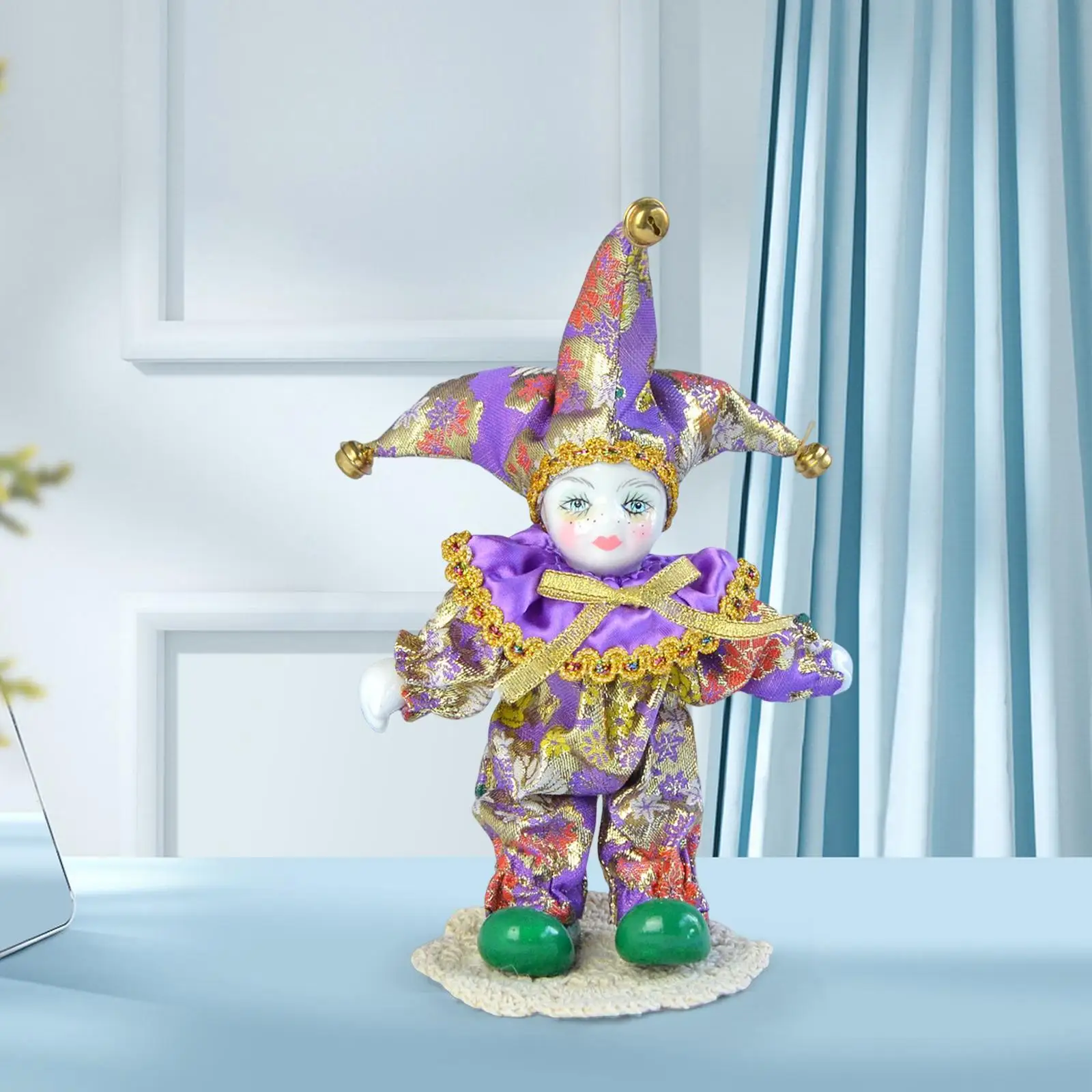 6inch Klovn Lutka je Oblečena v Kostum Smešno Halloween Dekoracijo Kota Model za Spominkov