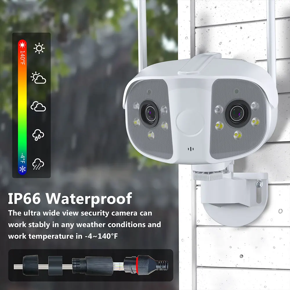 8MP 4K Dvojno Objektiv širokim kotom 180° Wifi IP Kamera IPC360 Ai Človekovih Odkrivanje Prostem 4MP Ultra Barve Night Vision nadzorna Kamera