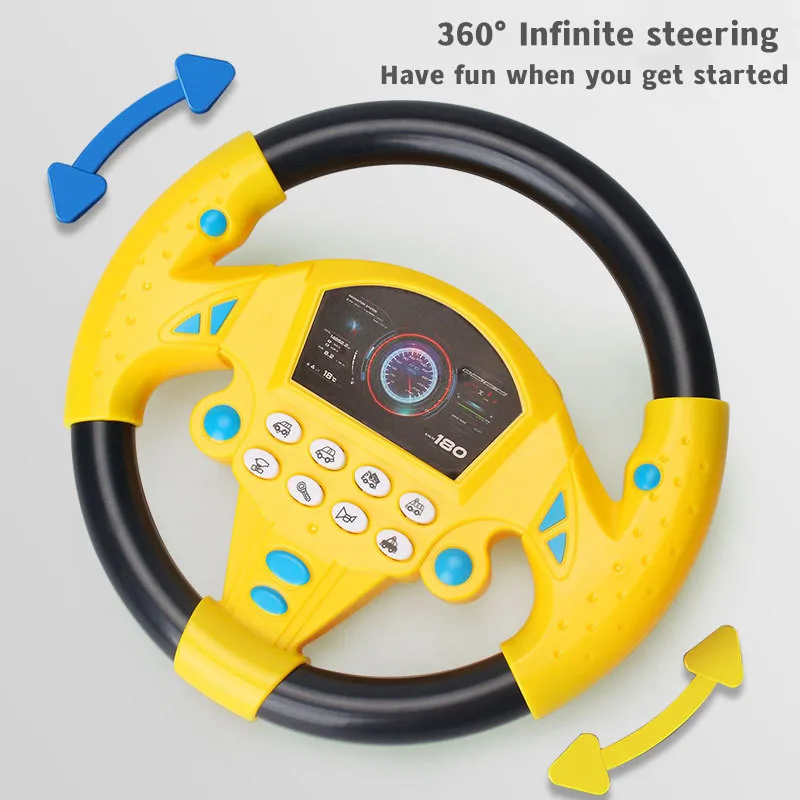 Baby Eletric Simulacija Vožnje Volan Avtomobila Igrače, z Lahka Glasba Sesalni Komplementa Otroke Igre Co-pilot Glas Igrača
