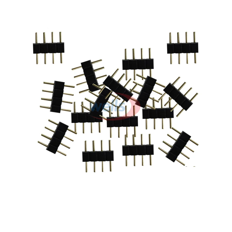 Brezplačna dostava 1000pcs Dvojni 4 pin Iglo 4pin RGB Priključek moški tip za 3528 5050 RGB LED trakovi led oprema