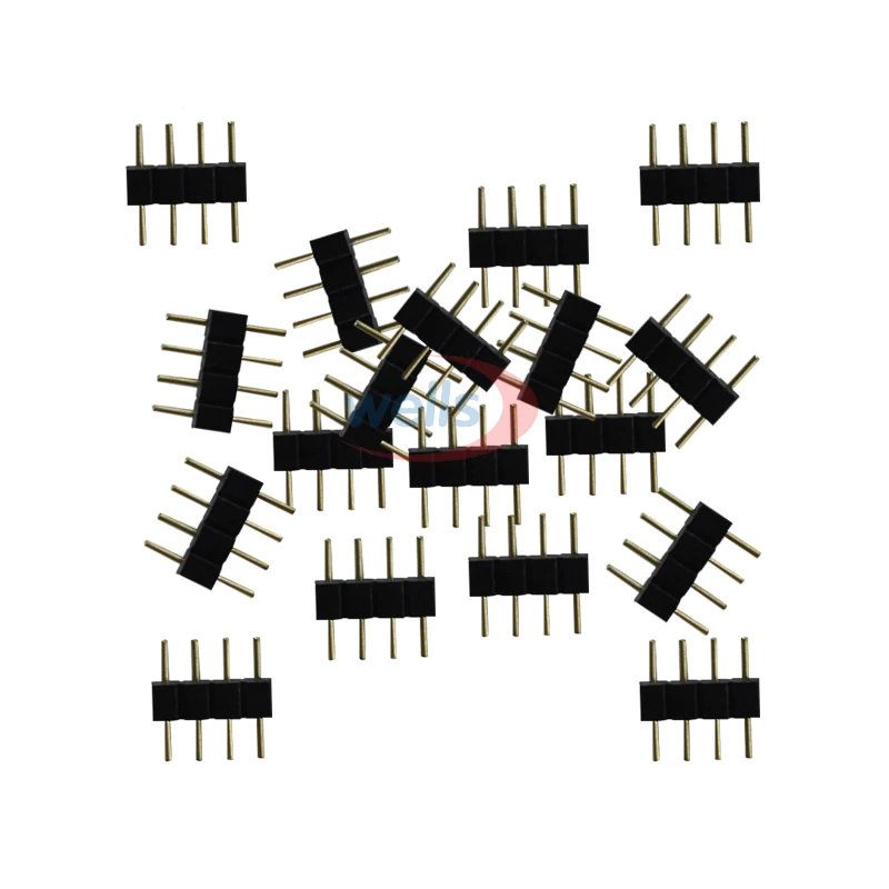 Brezplačna dostava 1000pcs Dvojni 4 pin Iglo 4pin RGB Priključek moški tip za 3528 5050 RGB LED trakovi led oprema