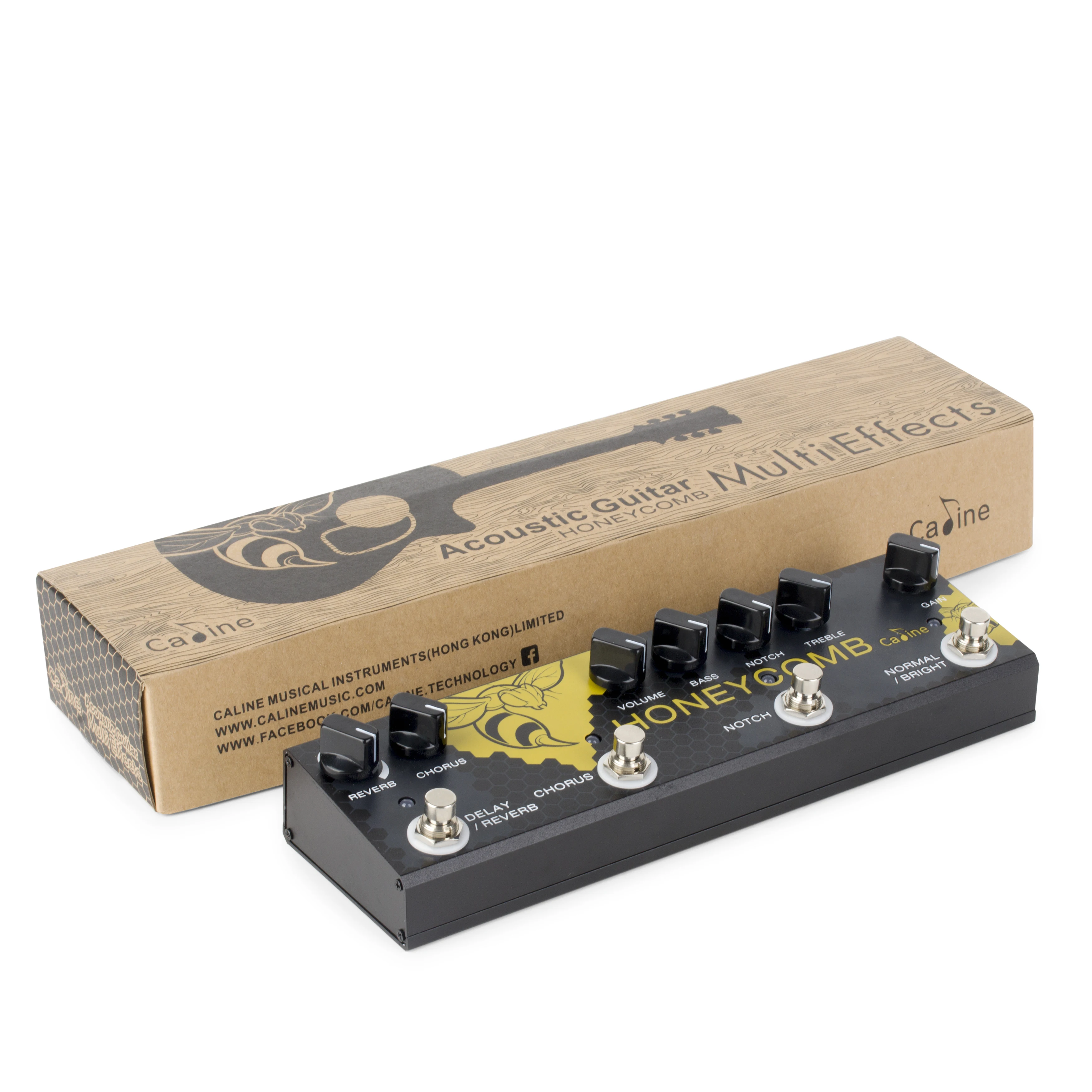 Caline CP-48 Honey Comb Digitalni Efekt Pedal za Akustično Kitaro, Multi-Učinki Pedal Chorus Delay Reverb Zarezo Povečanje EQ
