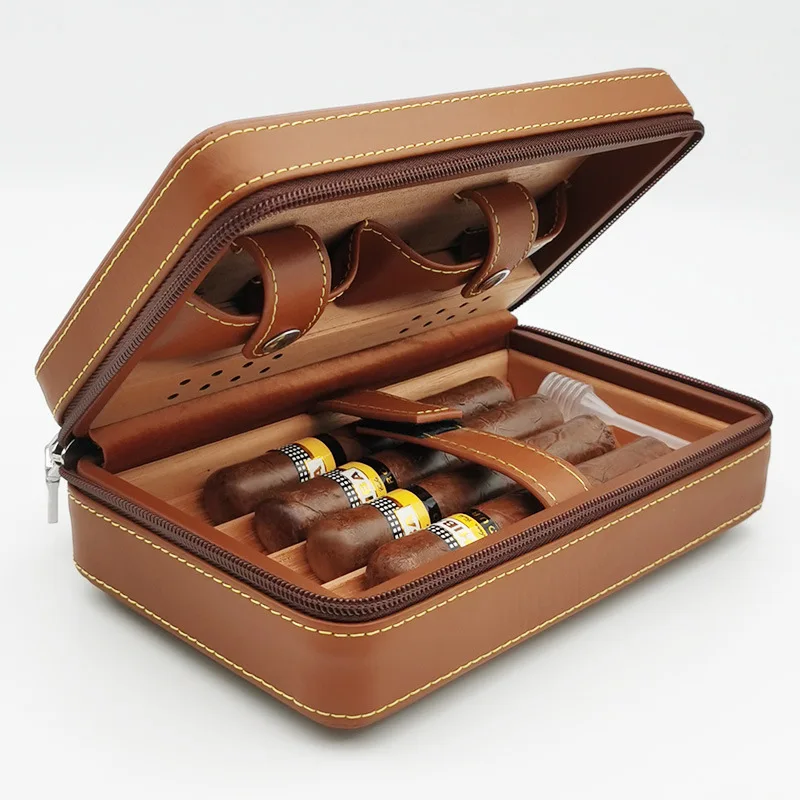 Cigare Primeru Usnje Cedrovine Prenosni Potovanja Cigar Primeru Orginizer Humidor Cigar Polje Kajenje Pribor Humidor Za Shranjevanje Polje