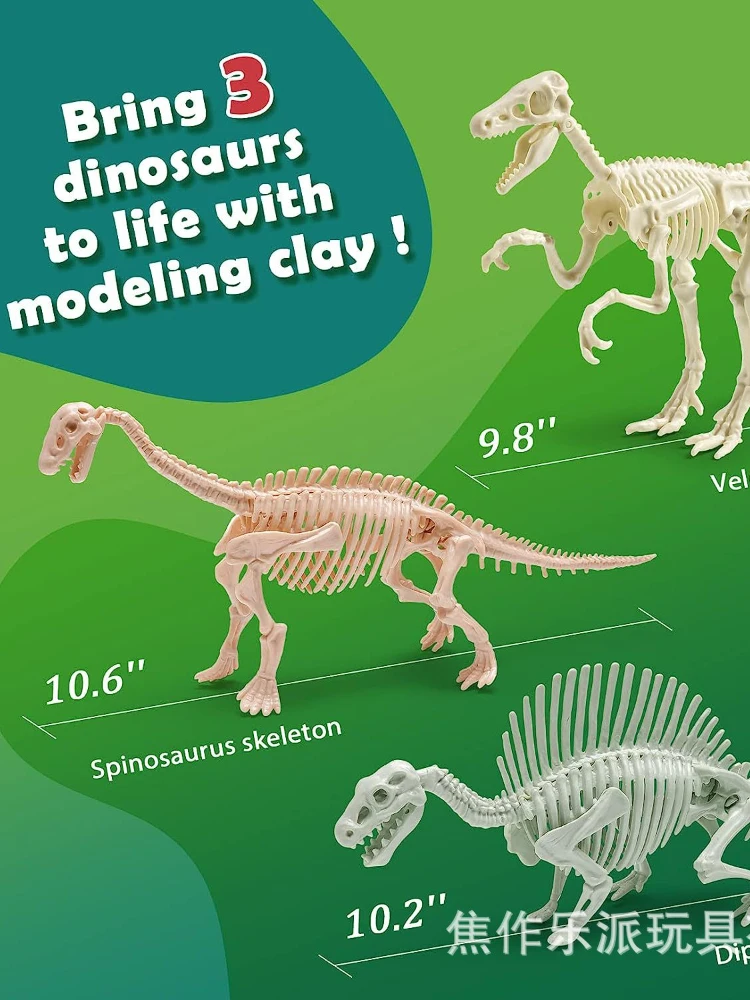 Dinozaver Fosilnih Okostje Model otroške Igrače Tyrannosaurus Odkritje Izkopa Darilo diy dinozaver igrača ultra lahka glina