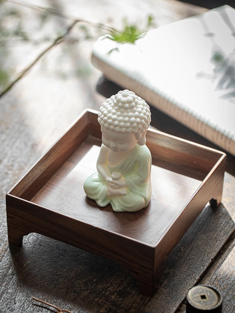 Doma Namizje Majhen Okrasni predmeti Keramični Kip Bude, Varen Avto Čaj Hišne Ročno Novi Kitajski Slog, ki je Primerna za dnevno Sobo, Pisarno