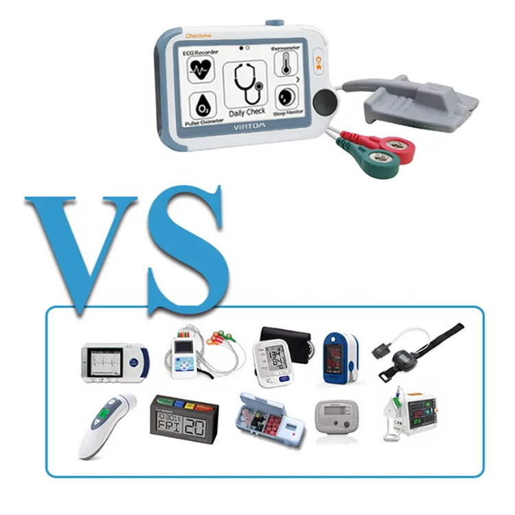 Doma Ročni EKG Holter Monitor s Kisikom Nasičenost SPO2 PR Cuffless Krvni Tlak HD Zaslon na Dotik Zdravje Srca EKG Tracker