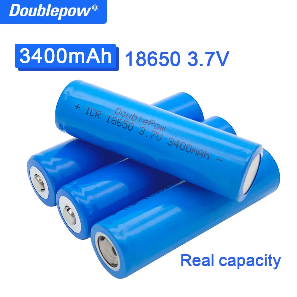 Doublepow zadostne Zmogljivosti 18650 baterijo 3,7 v 3400mah polnilna litijeva baterija za svetilko baterije