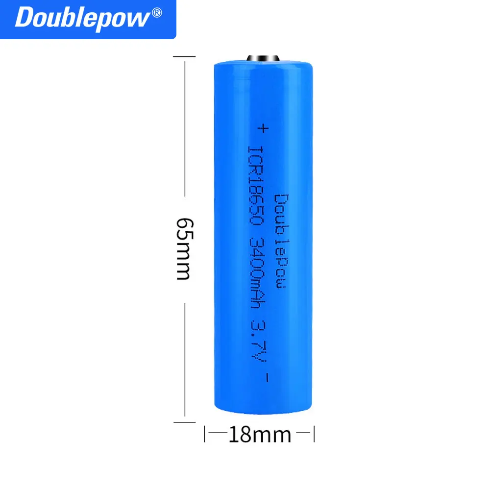 Doublepow zadostne Zmogljivosti 18650 baterijo 3,7 v 3400mah polnilna litijeva baterija za svetilko baterije